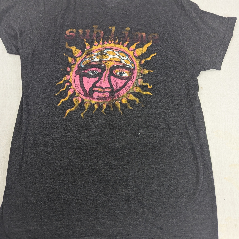 Sublime Grey Band Tee with iconic Sun Logo Large